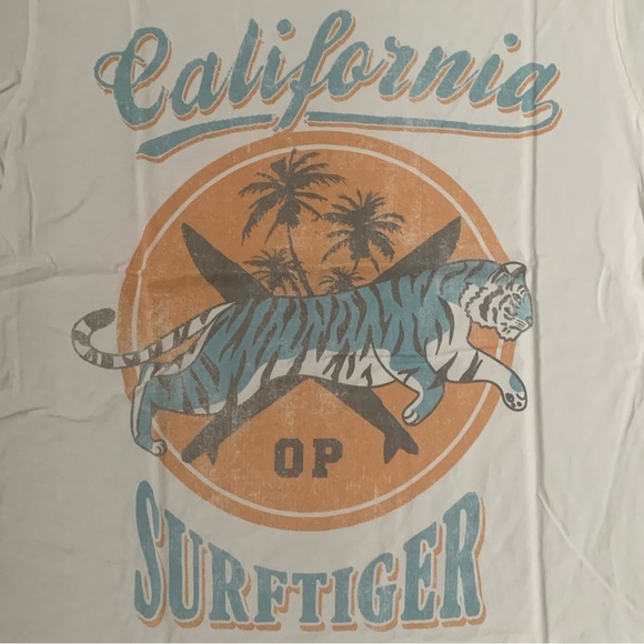 Recycled Karma California Surftiger Boyfriend Tee - Size S - White - NWOT - Picture 5 of 9